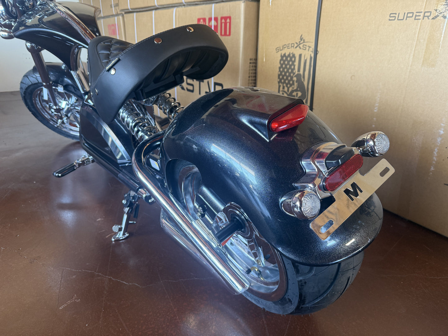 Super X Star Black Eclipse Electric Chopper Bike – 2000W 60V High Speed Cruiser
