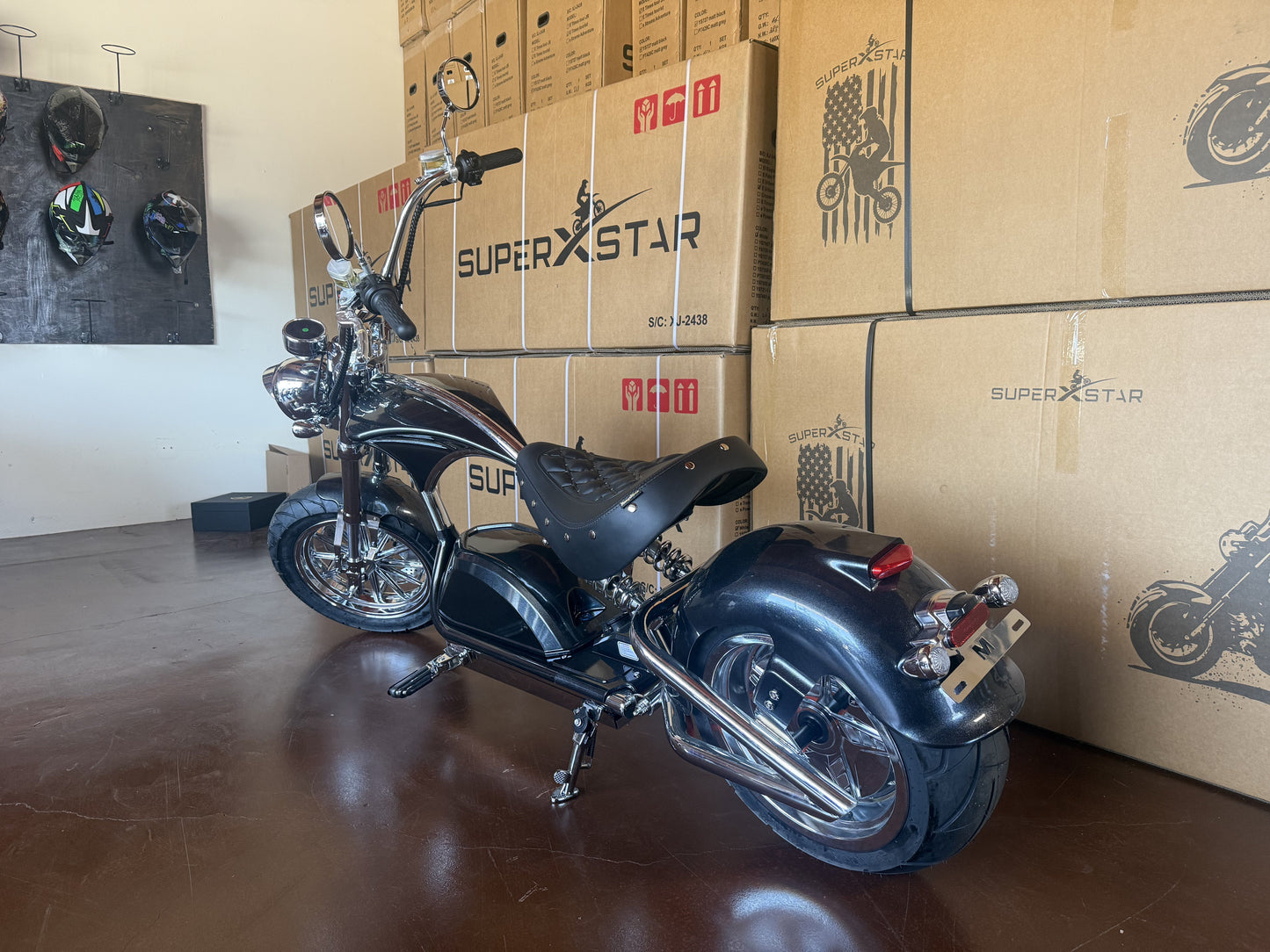 Super X Star Black Eclipse Electric Chopper Bike – 2000W 60V High Speed Cruiser