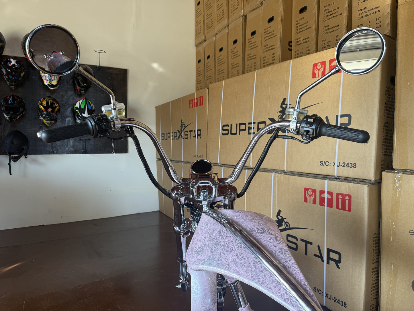 Super X Star Pink Eclipse Electric Chopper Bike – 2000W 60V High Speed Cruiser
