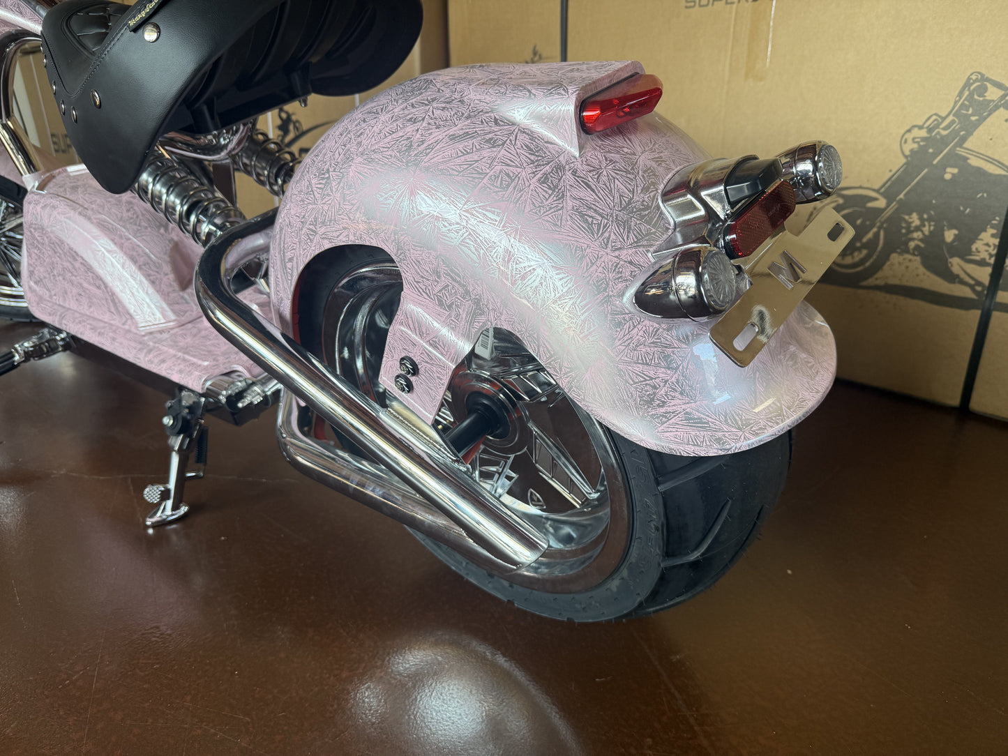 Super X Star Pink Eclipse Electric Chopper Bike – 2000W 60V High Speed Cruiser