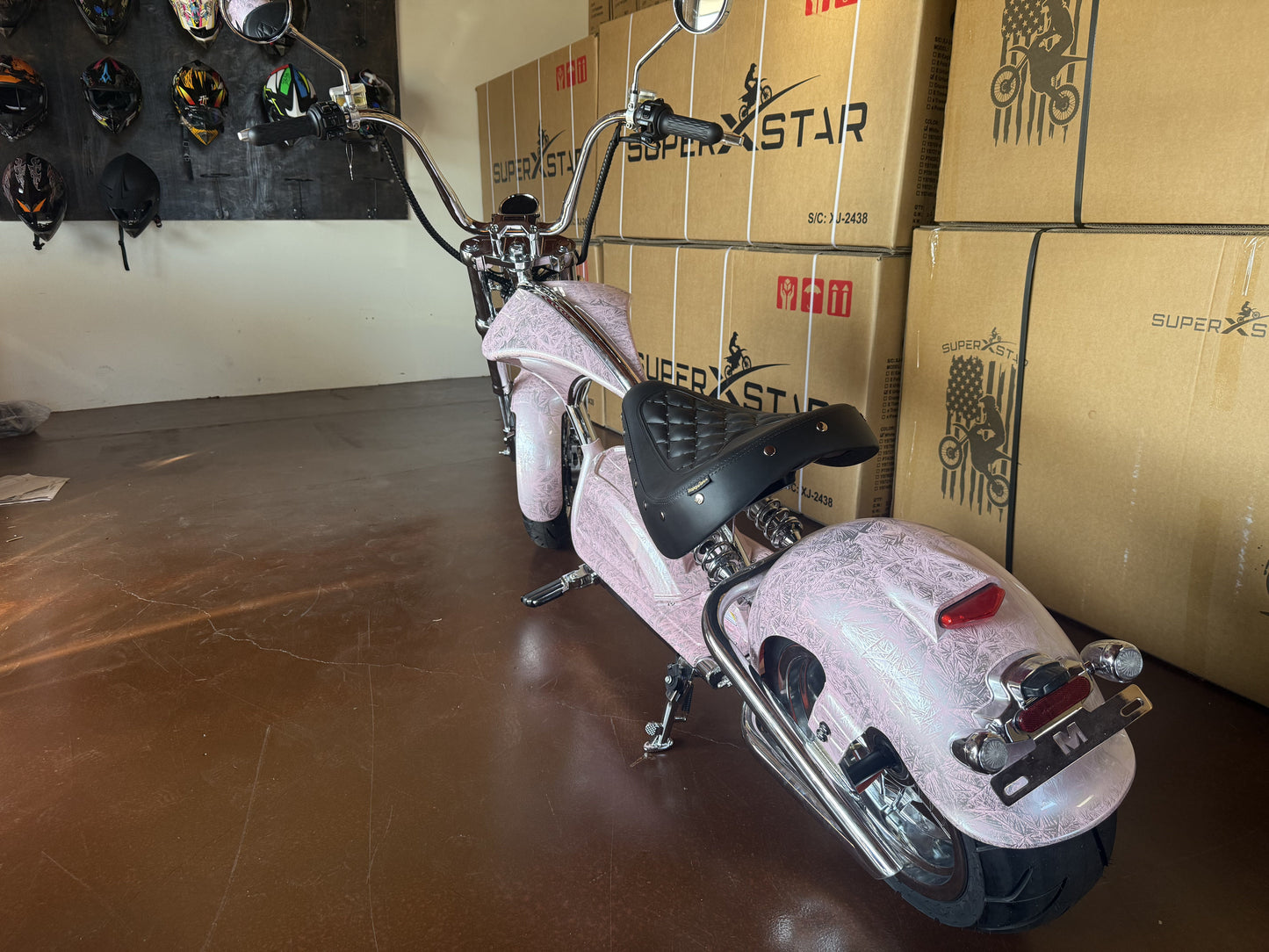 Super X Star Pink Eclipse Electric Chopper Bike – 2000W 60V High Speed Cruiser
