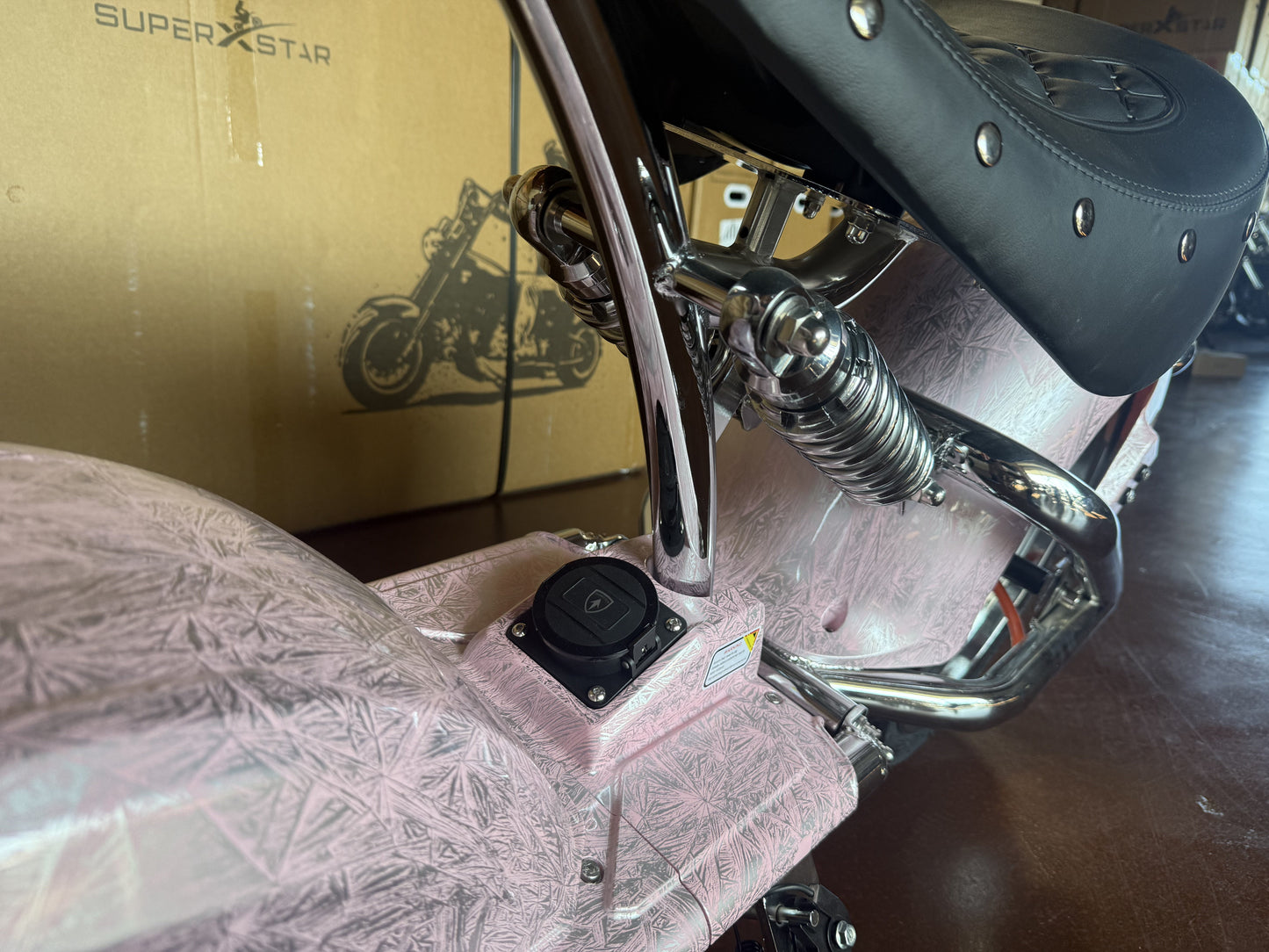 Super X Star Pink Eclipse Electric Chopper Bike – 2000W 60V High Speed Cruiser