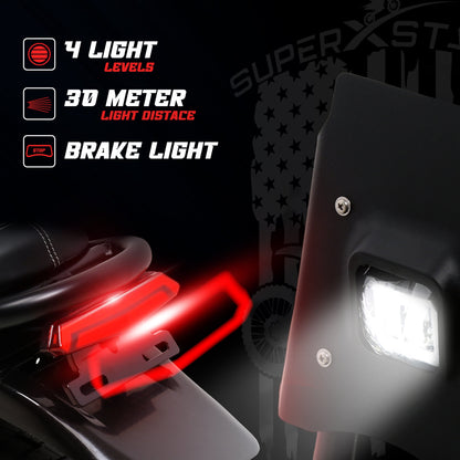 Super X Star E Times JR LED headlight and brake light with 30 meter beam distance