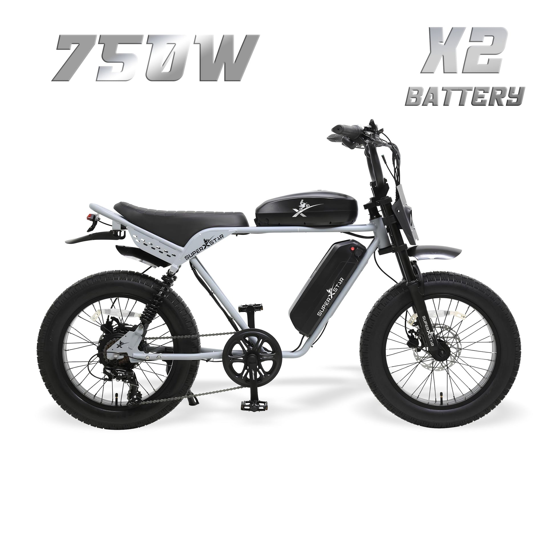 Super X Star E Times Tour 750W dual battery electric bike with extended range
