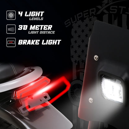 Super X Star E Times Tour LED headlight and rear brake light with 30 meter light distance