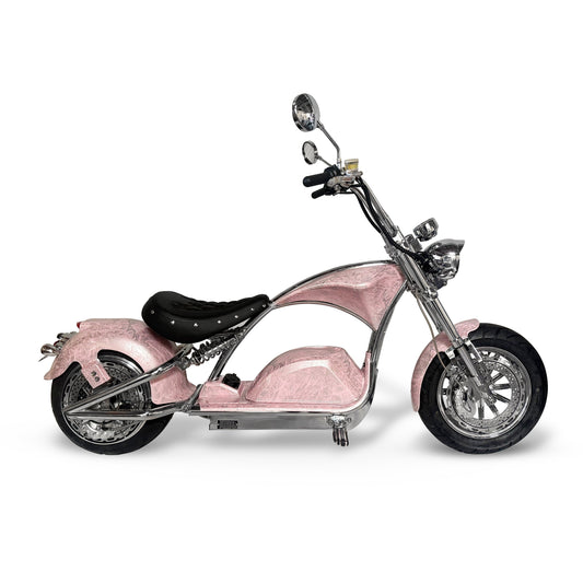 Super X Star Pink Eclipse Electric Chopper Bike – 2000W 60V High Speed Cruiser